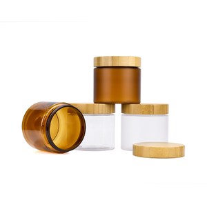 Pet Plastic Body Butter Cosmetische Zalfpotje met Bamboe Deksel