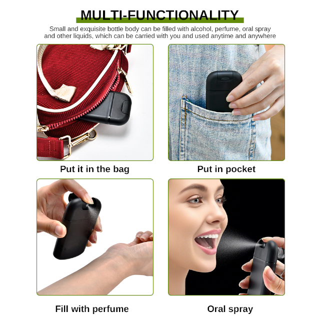 Kunststoff schwarz 20 ml Nachf&uuml;llparf&uuml;mflasche Kreditkarte Zerst&auml;uber Spr&uuml;hflasche