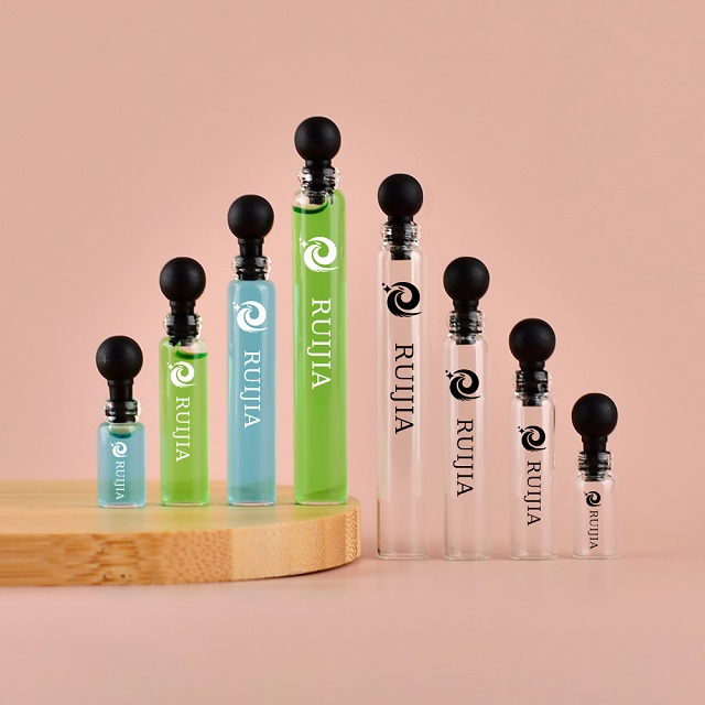 Bouchon &agrave; bille personnalis&eacute; de 0.5ml, 1ml, 2ml, 3ml, Mini Tube en verre, flacon de parfum, Tube &agrave; essai, bouteille avec bouchon &agrave; bille