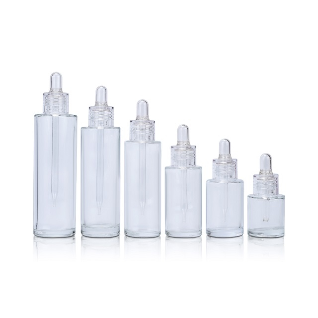 &Uuml;cretsiz &Ouml;rnek Boş Kozmetik 1oz 30ml 50ml 60ml şeffaf Cilt Bakımı Serum Sa&ccedil; Esansiyel Yağı Cam Damlalık Şişesi şeffaf Damlalıklı