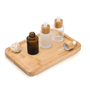 Logo personnalis&eacute; 100 ml d'emballage cosm&eacute;tique en verre mat 15 ml 20 ml 30 ml 50 ml bouteilles d'huile essentielle de visage de cheveux en verre rond avec bouchon compte-gouttes en bambou