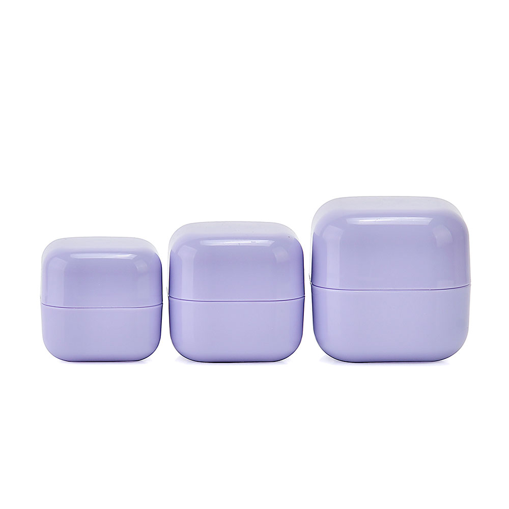 Tarro cosm&eacute;tico de la crema de la loci&oacute;n de la cara del ojo p&uacute;rpura blanco azul del cuadrado del paquete cosm&eacute;tico 20g 30g 50g del cuidado de piel