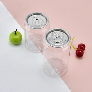 F&aacute;brica de China, 250ml, 330ml, 500ml, taza redonda de pl&aacute;stico para refrescos, lata de pastel de PET, latas de refresco de pl&aacute;stico transparentes para jugo de fruta con tapa sellada