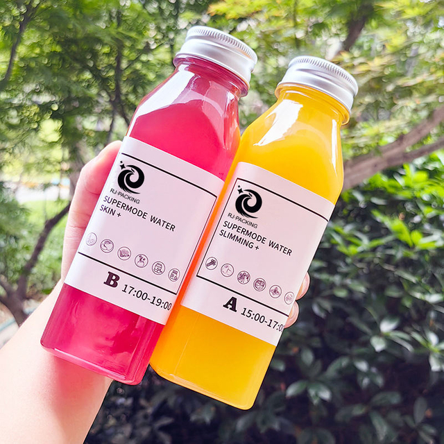 Bouteille de jus en plastique avec bouchon