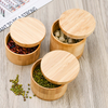 Bo&icirc;tes cadeaux personnalis&eacute;es en bois pour sel de bain en bambou