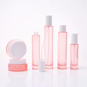 Chai thủy tinh m&agrave;u hồng để chăm s&oacute;c da Kem nền Serum