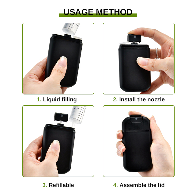 Kunststoff schwarz 20 ml Nachf&uuml;llparf&uuml;mflasche Kreditkarte Zerst&auml;uber Spr&uuml;hflasche