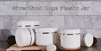 Zilver/gouden rand plastic pot
