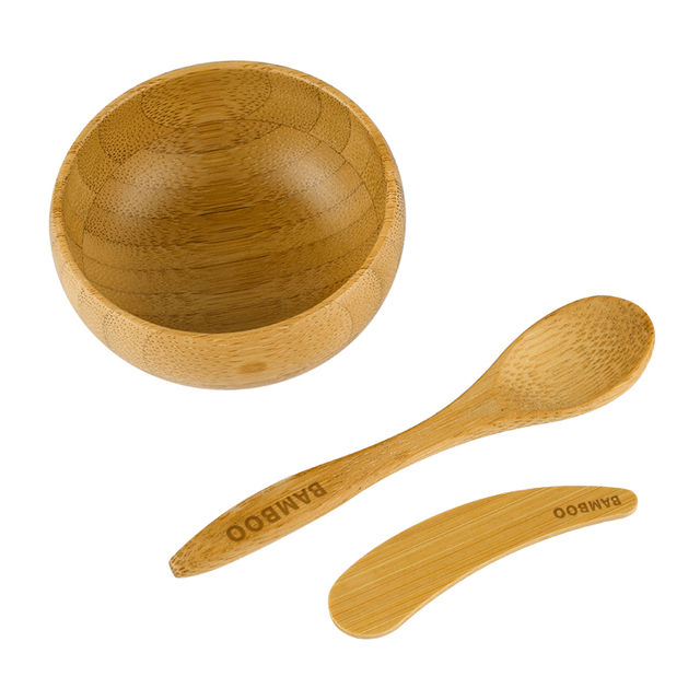 Cuenco facial de bamb&uacute; con cuchara