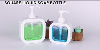 Quadratische Plastikflasche f&uuml;r Fl&uuml;ssigseife