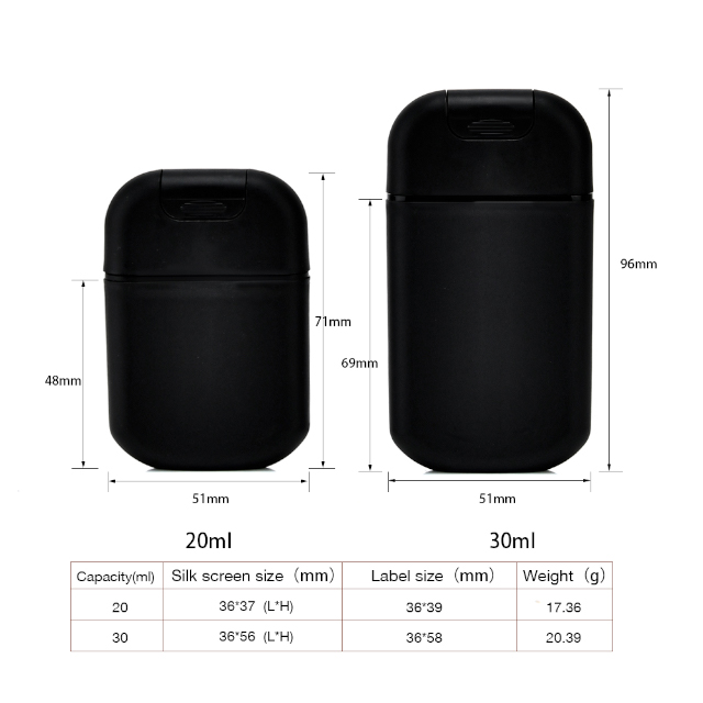 Kunststoff schwarz 20 ml Nachf&uuml;llparf&uuml;mflasche Kreditkarte Zerst&auml;uber Spr&uuml;hflasche