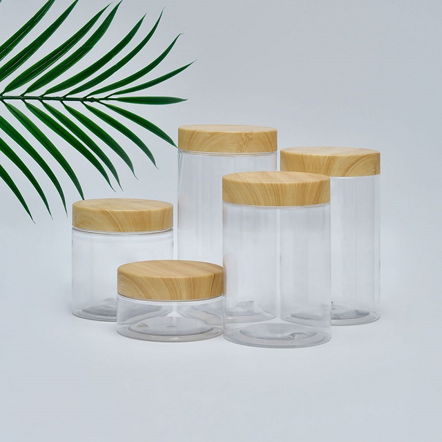 透明ペット広口プラスチック瓶