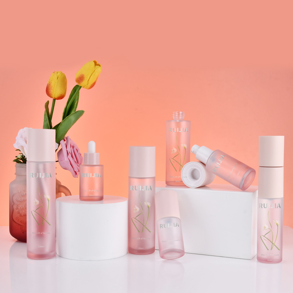 Cam Cilt Bakımı Serum Yağı Losyon Pompası Damlalık Şişe Seti