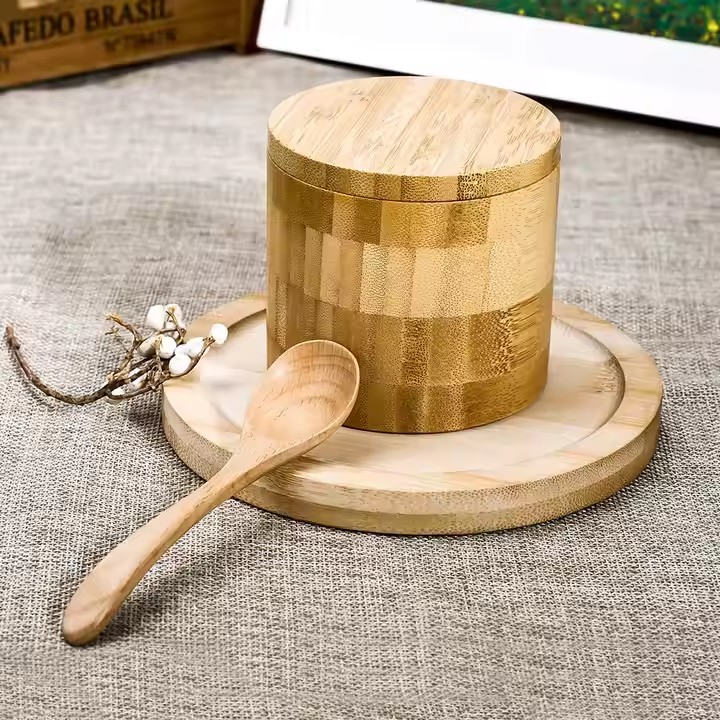 Bo&icirc;tes cadeaux personnalis&eacute;es en bois pour sel de bain en bambou