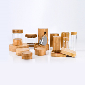 เป็นมิตรกับสิ่งแวดล้อมที่กำหนดเองคอนเทนเนอร์เครื่องสำอาง 5ml 50ml 150ml 250ml คอนเทนเนอร์เครื่องสำอาง Body Lotion Oil Body Scrub ไม้ไผ่ Storage Jar