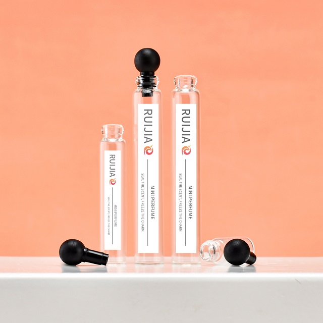 Bouchon &agrave; bille personnalis&eacute; de 0.5ml, 1ml, 2ml, 3ml, Mini Tube en verre, flacon de parfum, Tube &agrave; essai, bouteille avec bouchon &agrave; bille