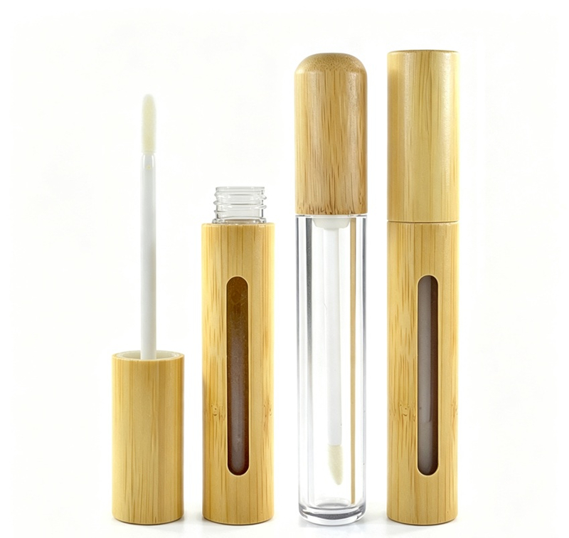 &Ccedil;evre Dostu Kozmetik Ambalaj 6ml 7ml Bambu Dudak Parlatıcı T&uuml;p&uuml; Fır&ccedil;alı