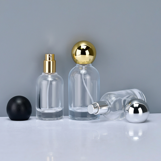 Bouteille de parfum vide en verre cosm&eacute;tique, flacon de parfum en spray avec bouchon &agrave; bille, 30ml 50ml