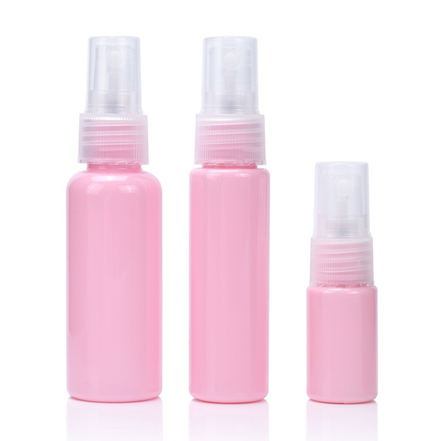 Envase cosm&eacute;tico Macaron Color Rojo Amarillo Cielo Azul 10ml 30ml 50ml 100ml Botella de spray de pl&aacute;stico rosa