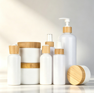 100ml 150ml 250ml 500ml 8oz Bao b&igrave; mỹ phẩm Hộp đựng dầu gội to&agrave;n th&acirc;n Chai nhựa th&uacute; cưng c&oacute; nắp tre