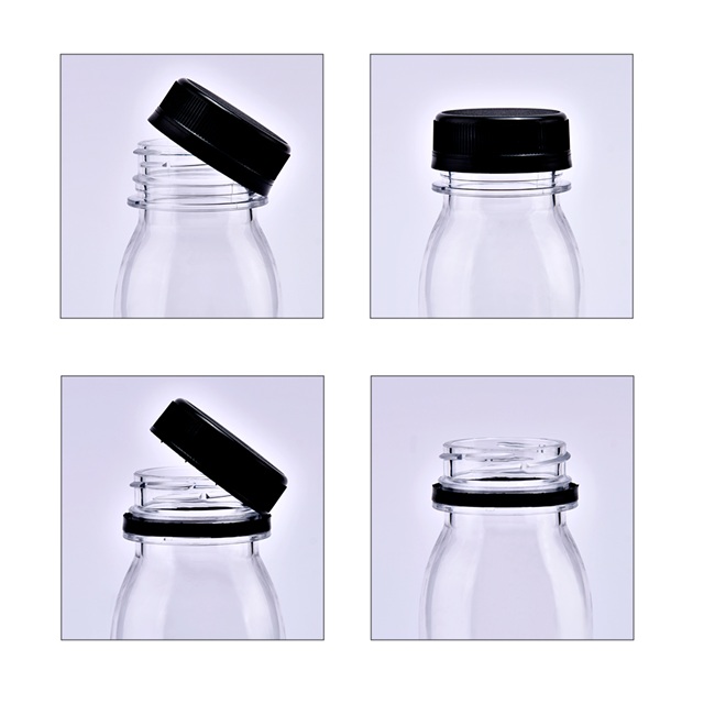 60ml 120ml 250ml ขวดน้ำผลไม้เครื่องดื่มพลาสติก PET สแควร์เครื่องดื่ม PET โปร่งใสขวดน้ำพลาสติกพร้อมฝาปิด