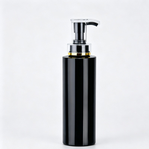 หรูหรา 200ml 250ml 300ml 500ml แชมพูและครีมนวดผมขวดปั๊มโลชั่นพลาสติกสีดำ