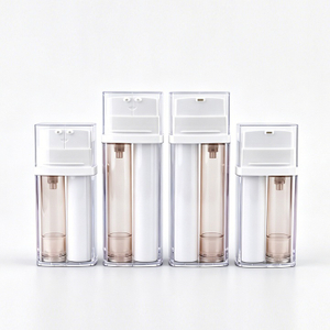 Double Tube vide 2 en 1, Double chambre, cr&egrave;me pour le visage, cr&egrave;me pour les yeux, s&eacute;rum, cosm&eacute;tique, Lotion sans air, bouteilles &agrave; pompe, offre sp&eacute;ciale