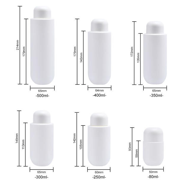 Leere 80 ml, 250 ml, 300 ml, 350 ml, 500 ml PE-Rundboden-Shampoo-Haarsp&uuml;lung, K&ouml;rperwaschlotion, Cremeflasche mit Klappverschluss