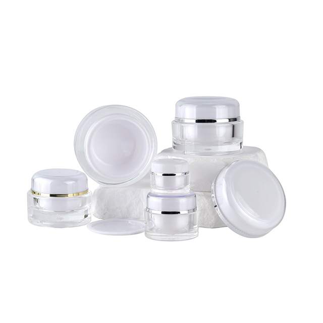 5g 15g 30g 50g อะคริลิคครีมคอนเทนเนอร์ล้างรอบพลาสติกคู่ Eye Face ครีม Jar skincare เครื่องสำอางค์แพคเกจ