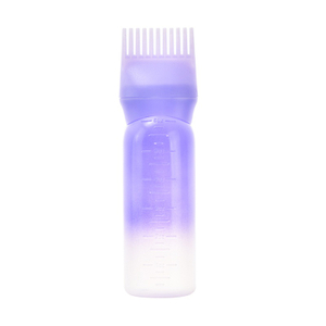 الجملة إعادة الملء 6oz يتوهم التدرج الألوان الجذر مشط قضيب زجاجة بلاستيكية مع فرشاة مقياس لزيت شامبو صبغ الشعر