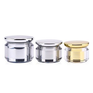 Design de luxe 5g 15g 30g or argent forme de champignon Double paroi en plastique Gel vernis hydratant visage cr&egrave;me pour les yeux pot cosm&eacute;tique