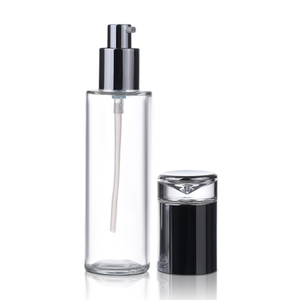 Envase cosm&eacute;tico, botellas de vidrio transparente para bomba de suero, loci&oacute;n para el cuidado de la piel y envases de tarro de crema de vidrio